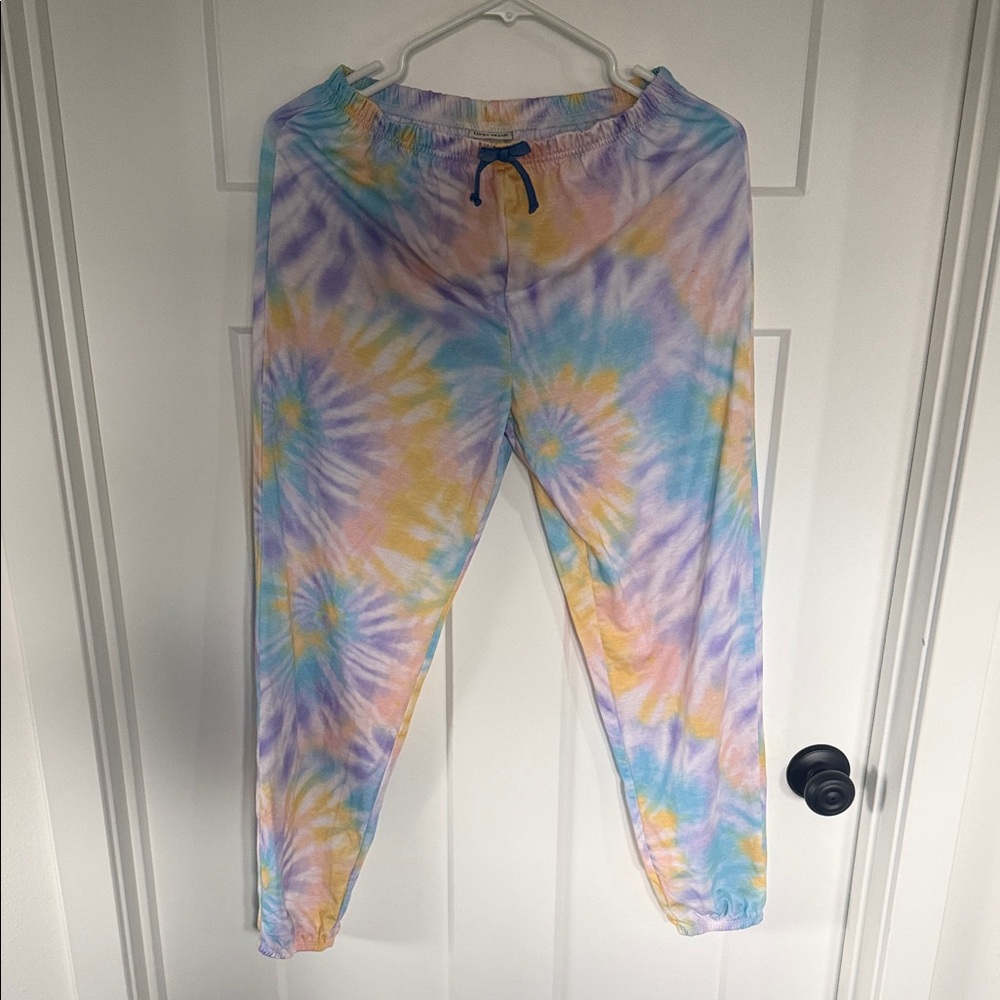 Lucky Brand Kids Pastel Tie-Dye Jogger Pants in Blue, Purple & Yellow